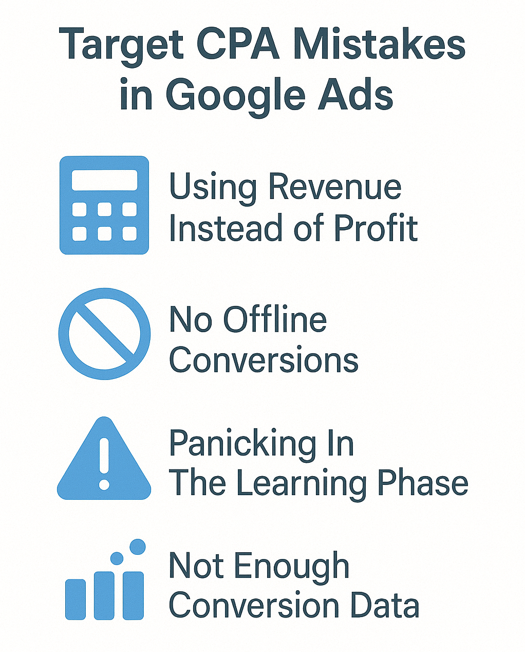 target cpa mistakes in google ads