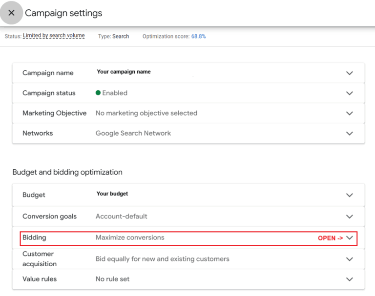 google ads bidding