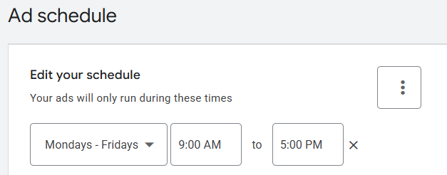 ad schedule google ads for service business